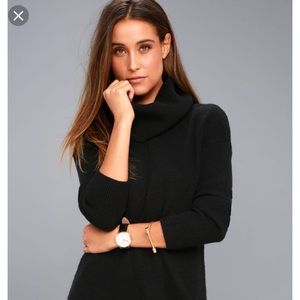 Lulu’s Cowl Neck Sweater Dress Black XSmall